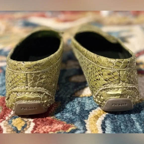 Prada Loafers - Green Snakeskin - Picture 8 of 15